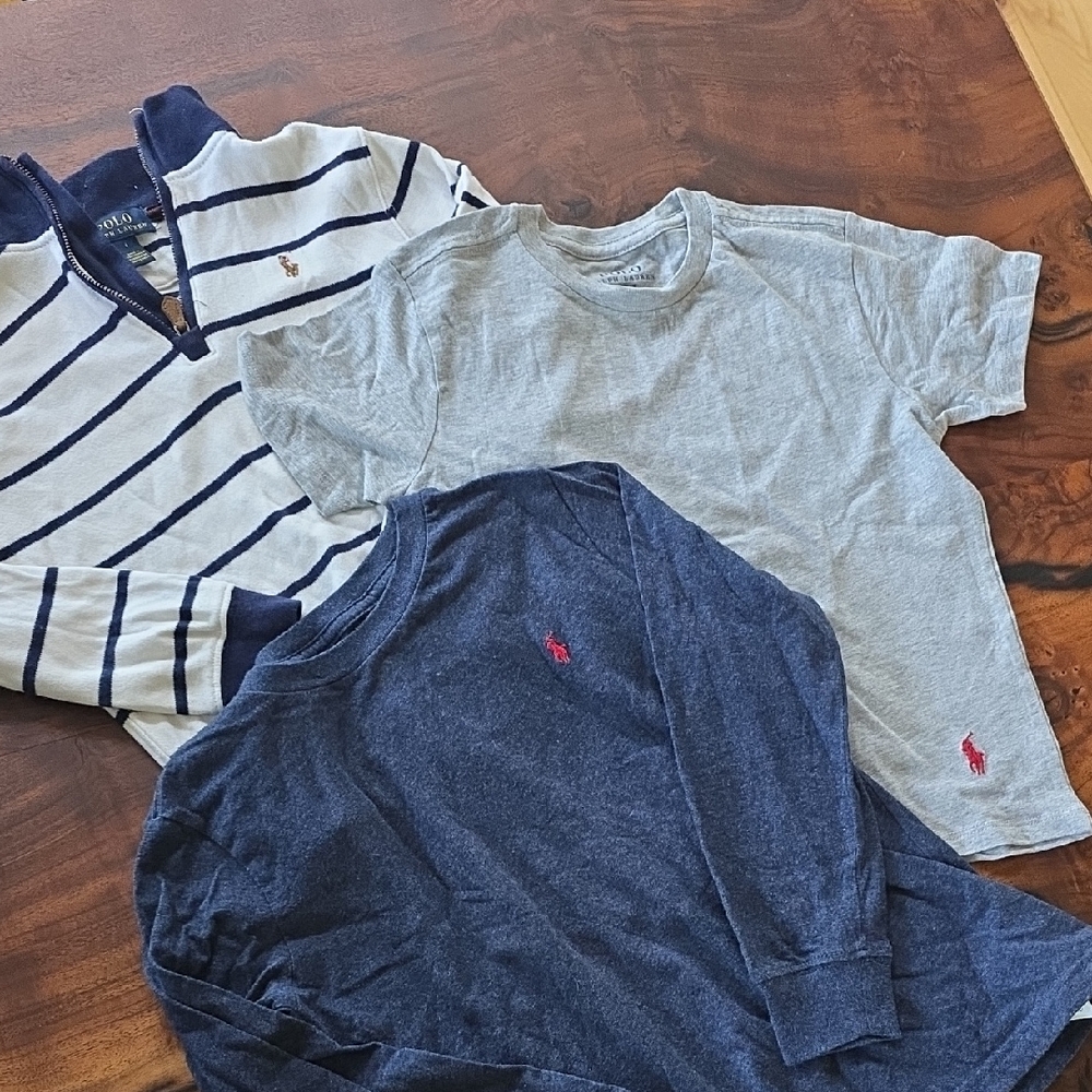 Polo by Ralph Lauren🏑 Kids' Navy, Gray, and Striped Tops 🏑BUNDLE🏑